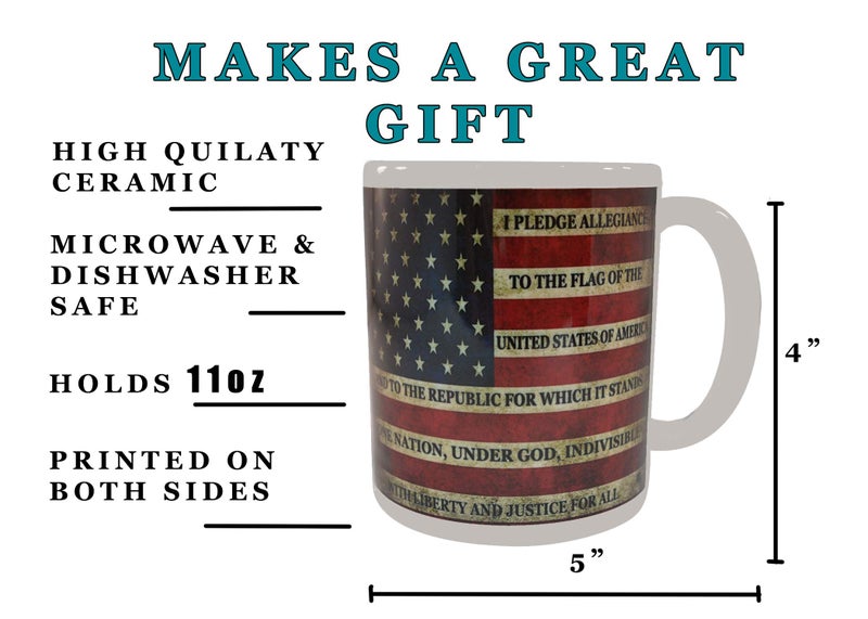 Rogue River Tactical Patriotic USA Flag Funny Coffee Mug Novelty Cup Gift America Pledge of Allegiance - Image 3